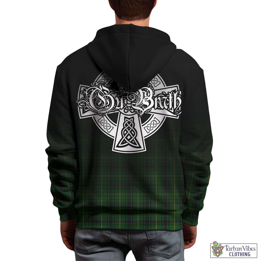 Tartan Vibes Clothing MacArthur Tartan Hoodie Featuring Alba Gu Brath Family Crest Celtic Inspired