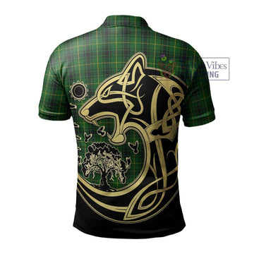 MacArthur (McArthur) Tartan Polo Shirt with Family Crest Celtic Wolf Style