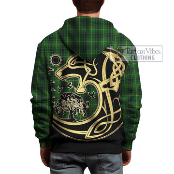 MacArthur (McArthur) Tartan Hoodie with Family Crest Celtic Wolf Style