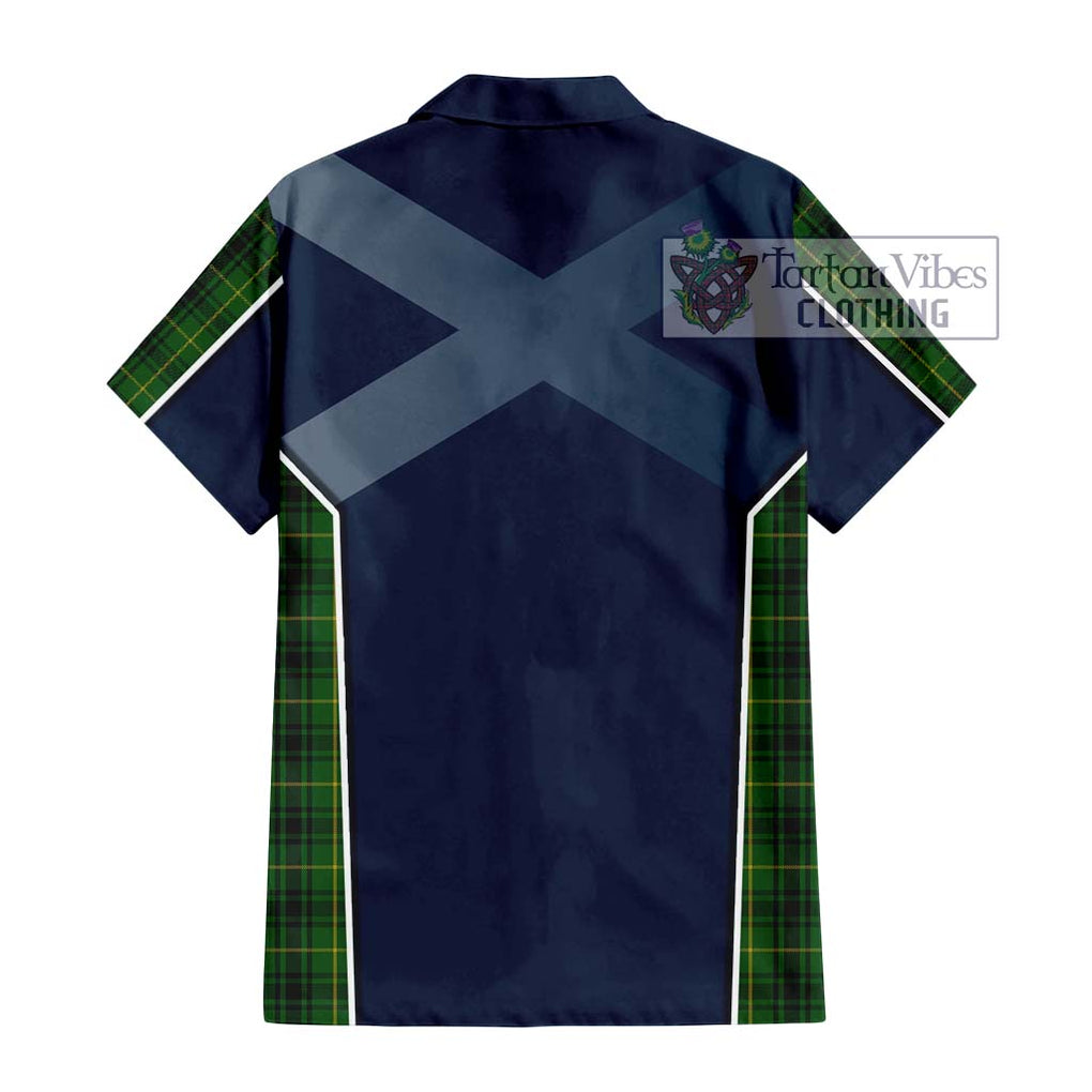 MacArthur (McArthur) Tartan Short Sleeve Button Shirt with Family Crest and Lion Rampant Vibes Sport Style - Tartan Vibes Clothing