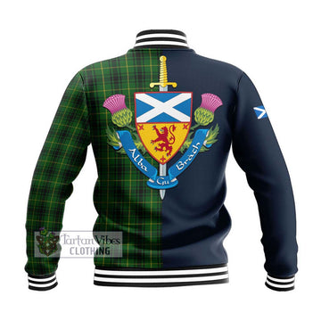 MacArthur (McArthur) Tartan Baseball Jacket Alba with Scottish Lion Royal Arm Half Style