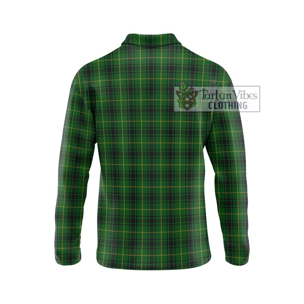 MacArthur (McArthur) Tartan Long Sleeve Polo Shirt with Family Crest DNA In Me Style - Tartanvibesclothing Shop