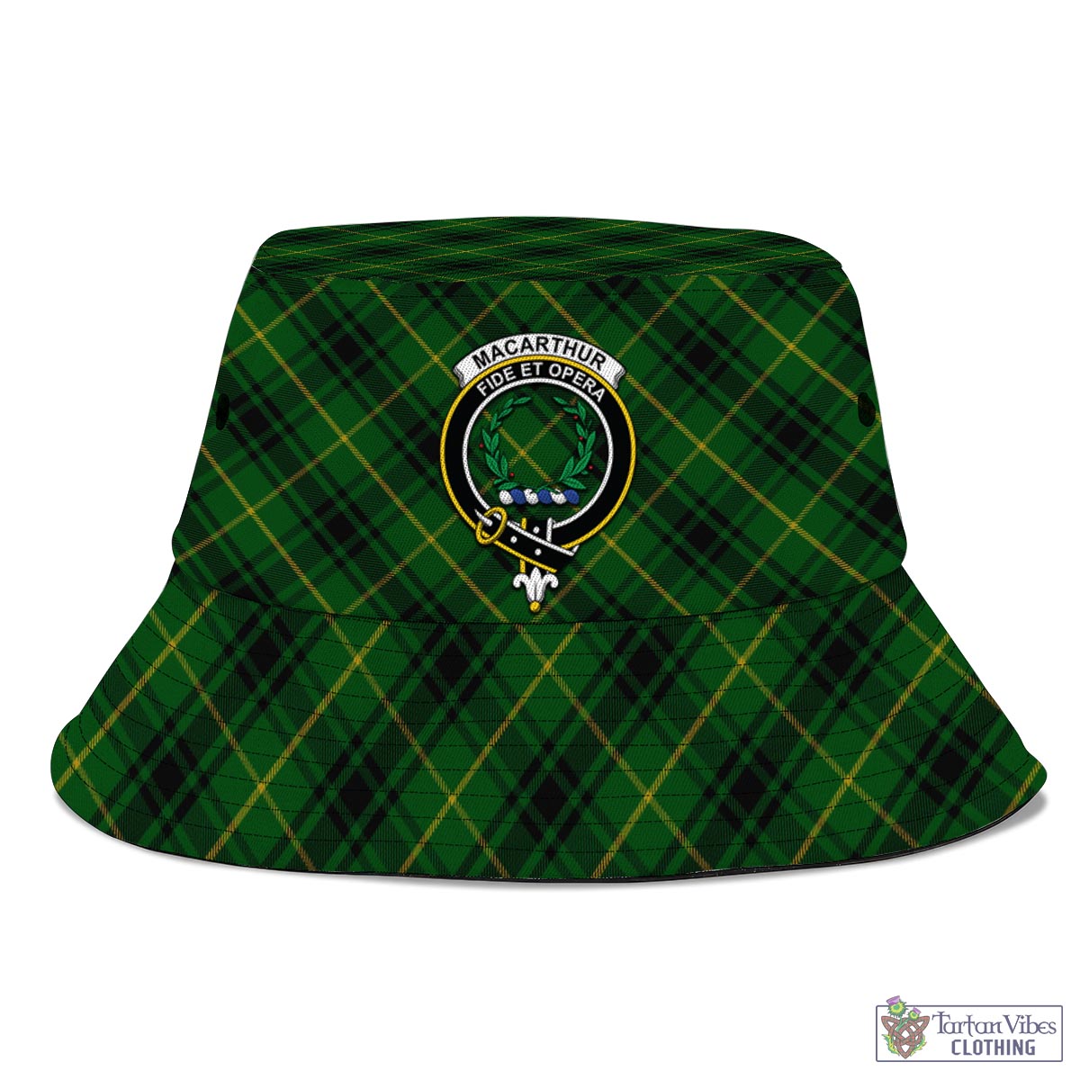 Tartan Vibes Clothing MacArthur Tartan Bucket Hat with Family Crest