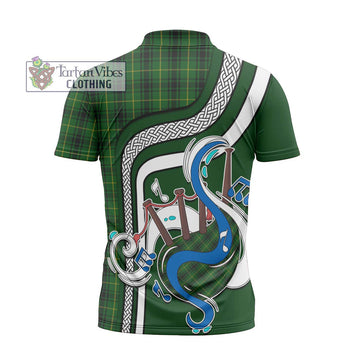 MacArthur (McArthur) Tartan Zipper Polo Shirt with Epic Bagpipe Style