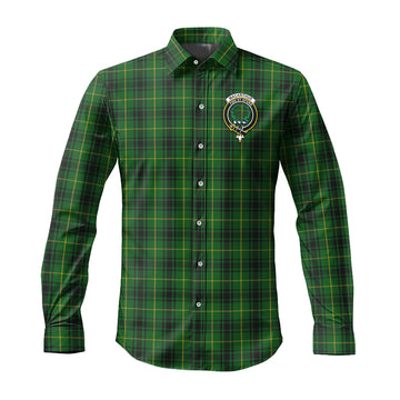 MacArthur (McArthur) Tartan Long Sleeve Button Up Shirt with Family Crest