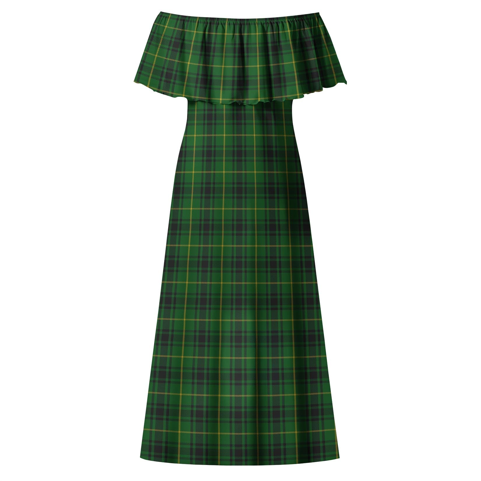 MacArthur Tartan Off Shoulder Long Dress - Tartanvibesclothing