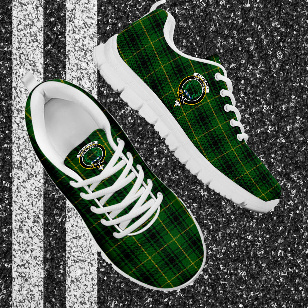 MacArthur (McArthur) Tartan Sneakers with Family Crest - Tartan Vibes Clothing