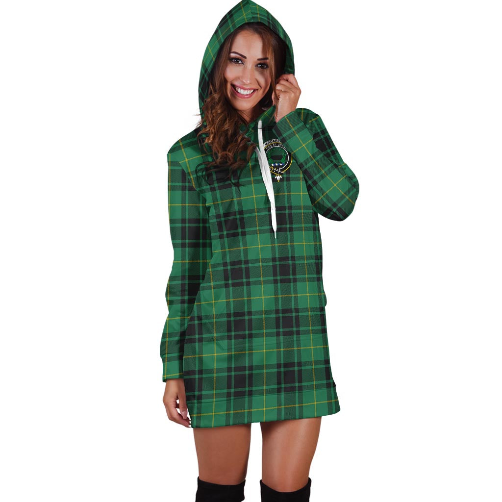 MacArthur Ancient Tartan Hoodie Dress with Family Crest - Tartan Vibes Clothing