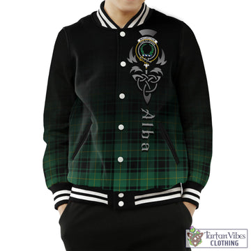 MacArthur Ancient Tartan Baseball Jacket Featuring Alba Gu Brath Family Crest Celtic Inspired