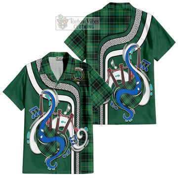 MacArthur Ancient Tartan Short Sleeve Button Shirt with Epic Bagpipe Style