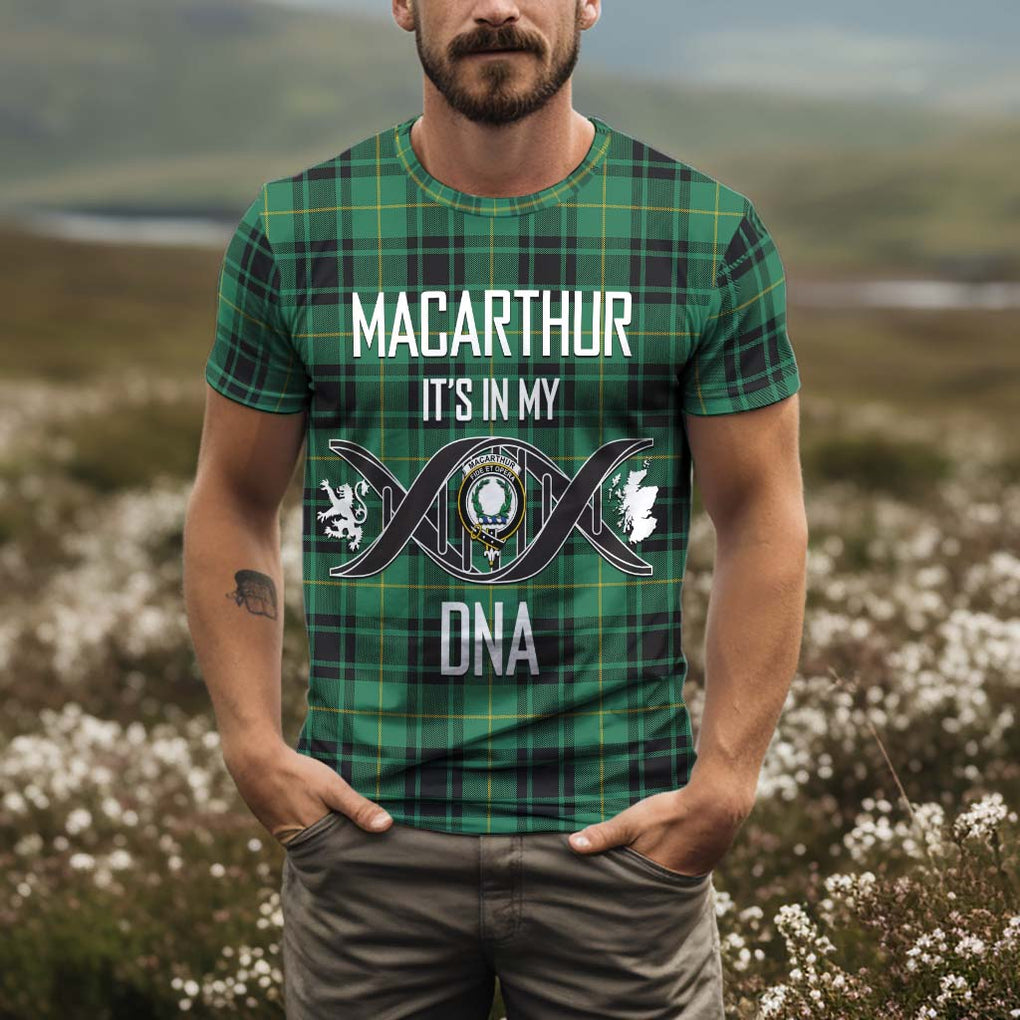 MacArthur Ancient Tartan T-Shirt with Family Crest DNA In Me Style Kid's Shirt - Tartan Vibes Clothing