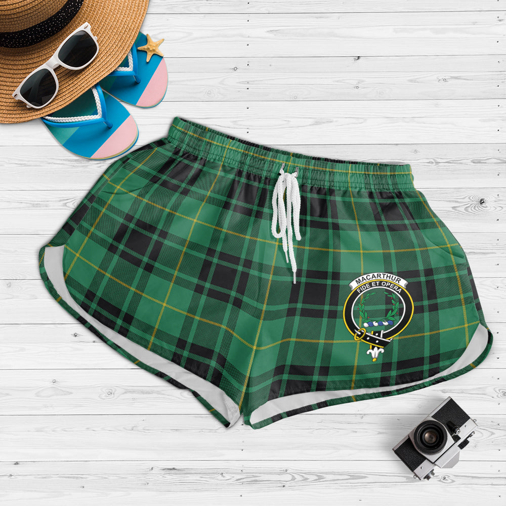 macarthur-ancient-tartan-womens-shorts-with-family-crest