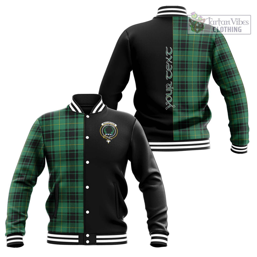 MacArthur Ancient Tartan Baseball Jacket with Family Crest and Half Of Me Style Unisex - Tartanvibesclothing Shop