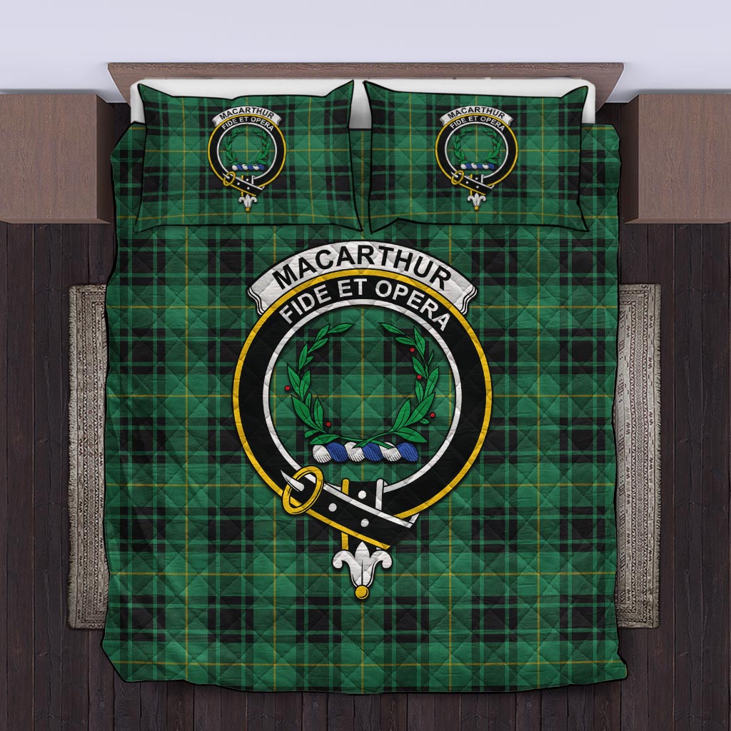 MacArthur Ancient Tartan Quilt Bed Set with Family Crest Twin - Tartan Vibes Clothing