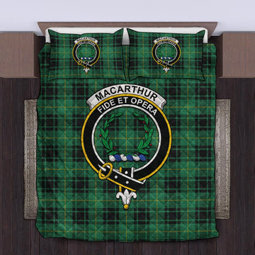 MacArthur Ancient Tartan Quilt Bed Set with Family Crest