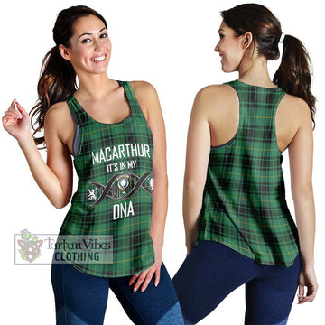 MacArthur Ancient Tartan Women's Racerback Tanks with Family Crest DNA In Me Style