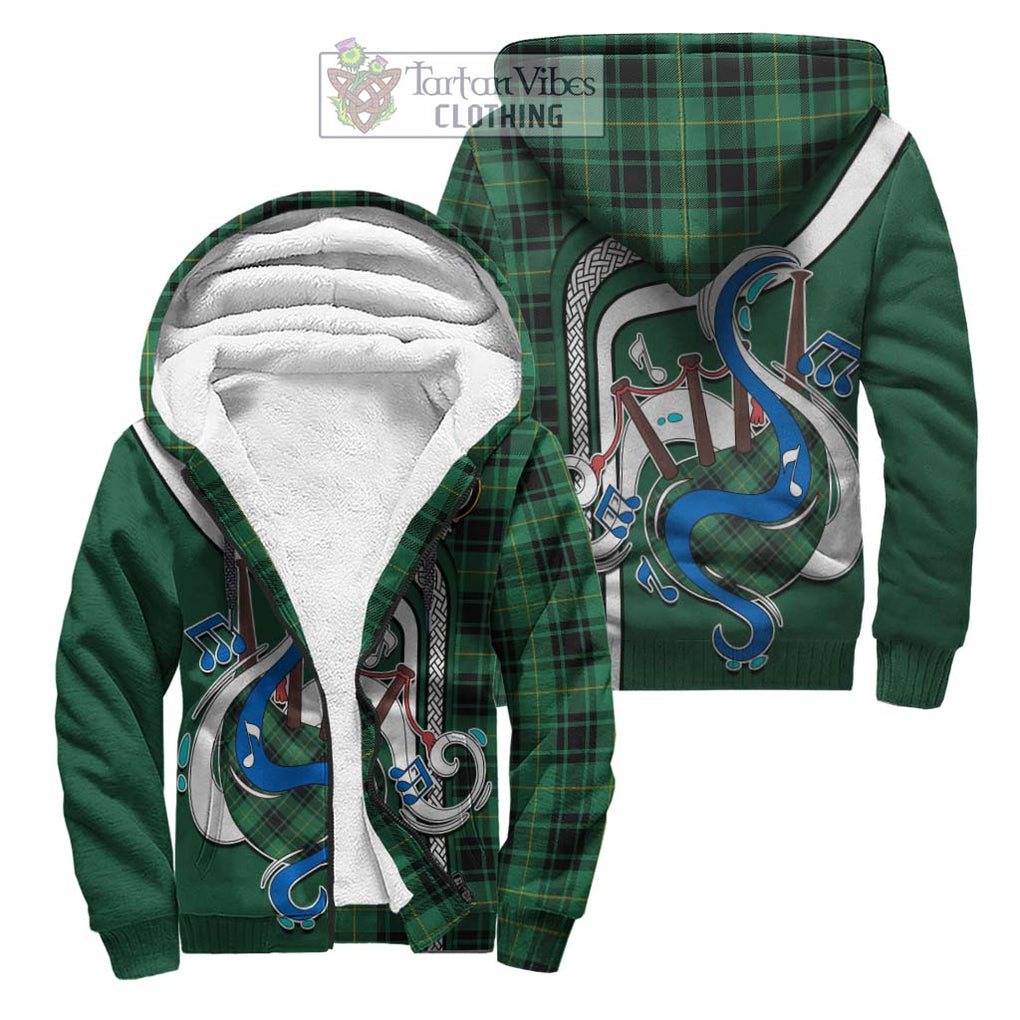 MacArthur Ancient Tartan Sherpa Hoodie with Epic Bagpipe Style Unisex S - Tartanvibesclothing Shop