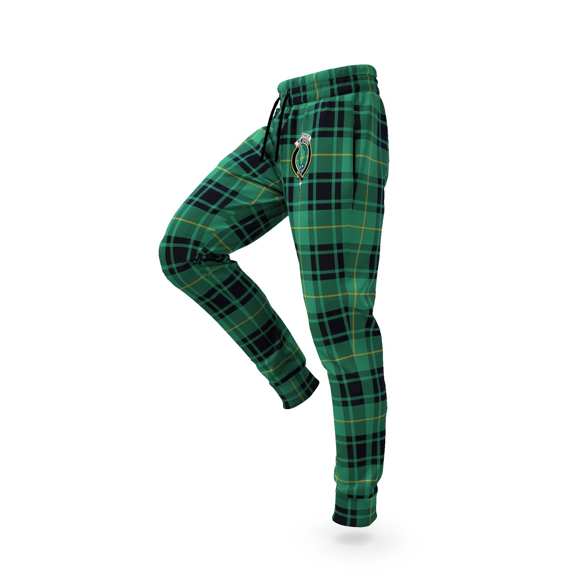 MacArthur Ancient Tartan Joggers Pants with Family Crest S - Tartan Vibes Clothing