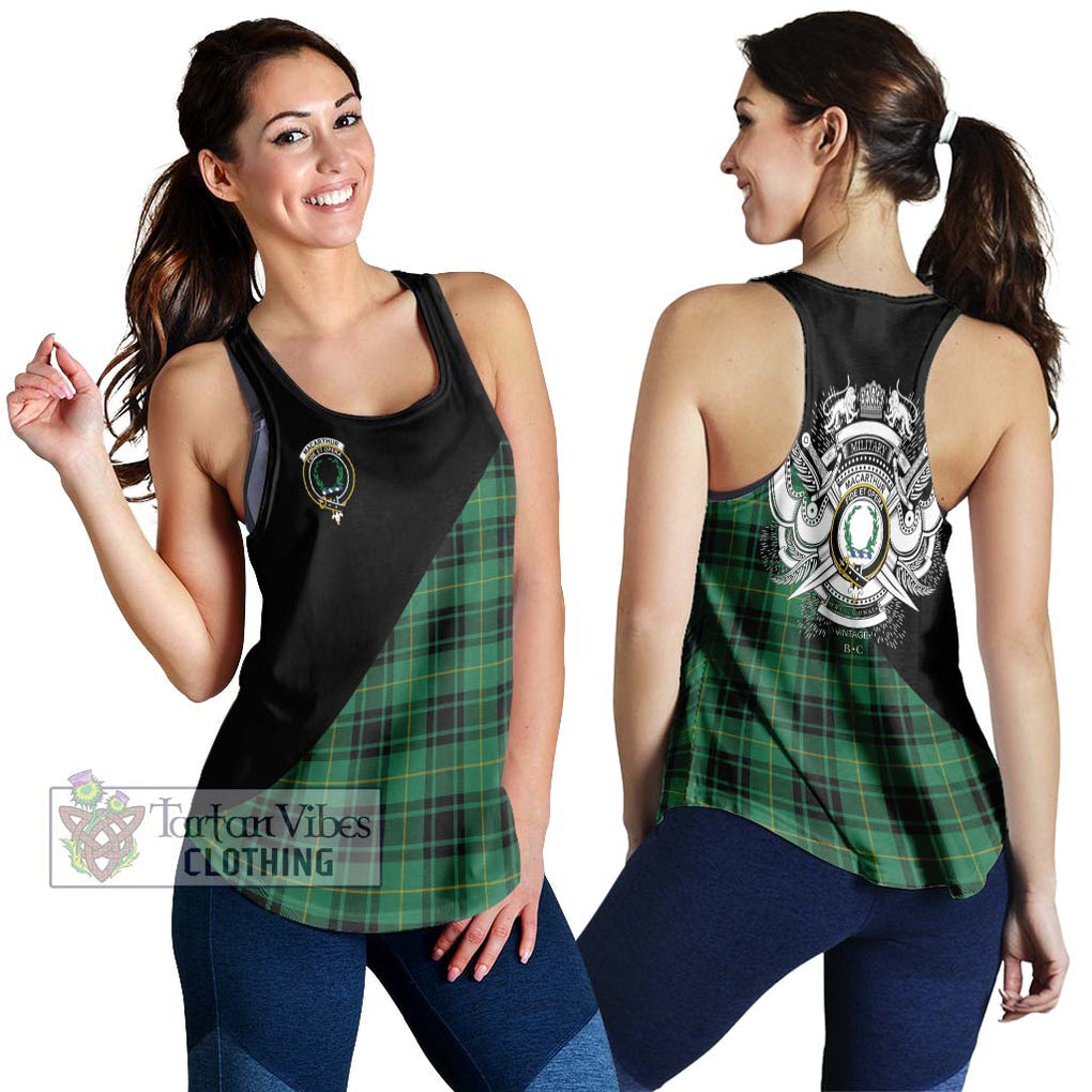 MacArthur Ancient Tartan Women's Racerback Tanks with Family Crest and Military Logo Style 4XL - Tartanvibesclothing Shop