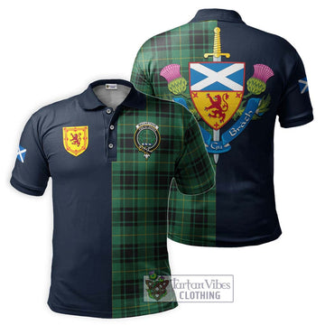 MacArthur Ancient Tartan Polo Shirt Alba with Scottish Lion Royal Arm Half Style