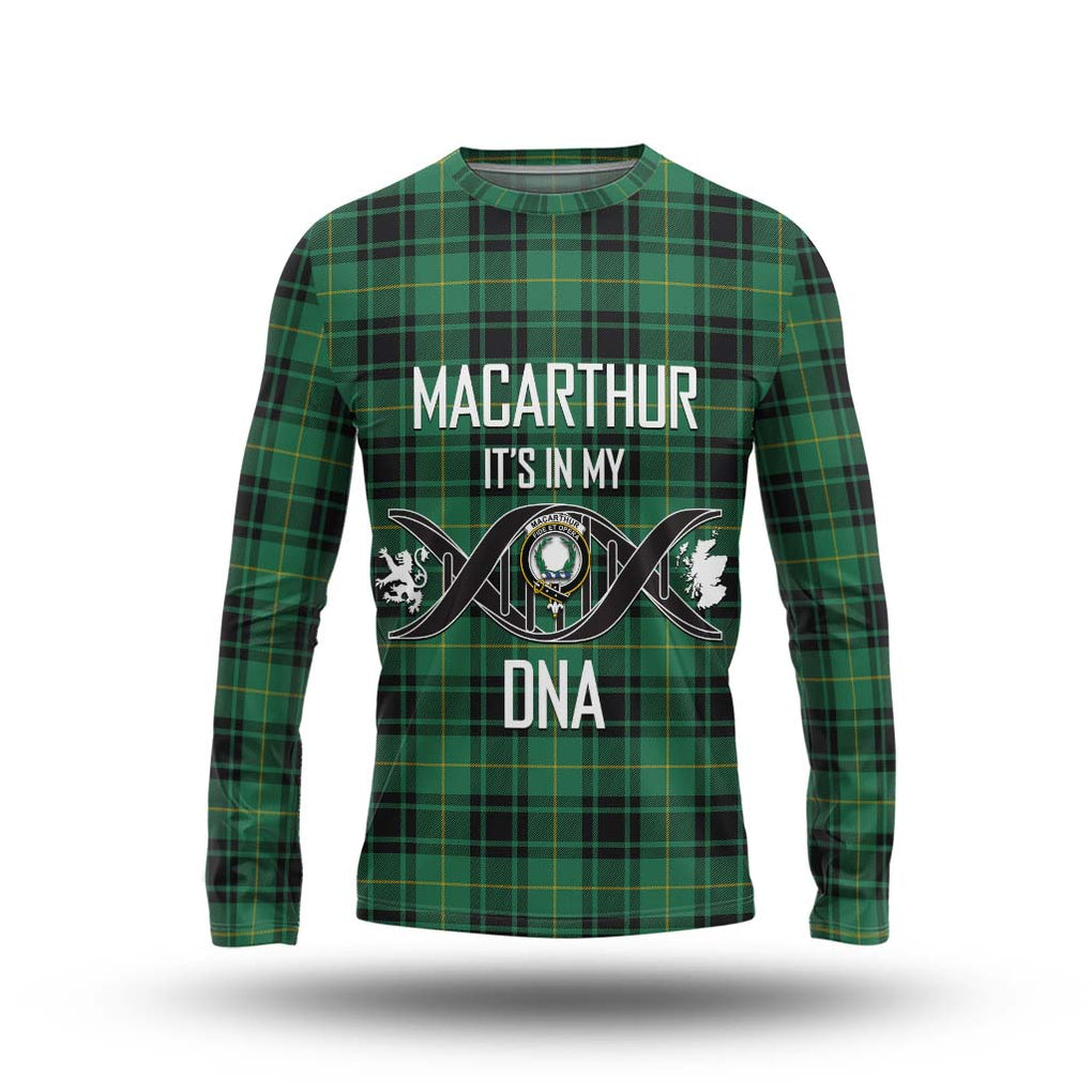 MacArthur Ancient Tartan Long Sleeve T-Shirt with Family Crest DNA In Me Style Unisex - Tartanvibesclothing Shop