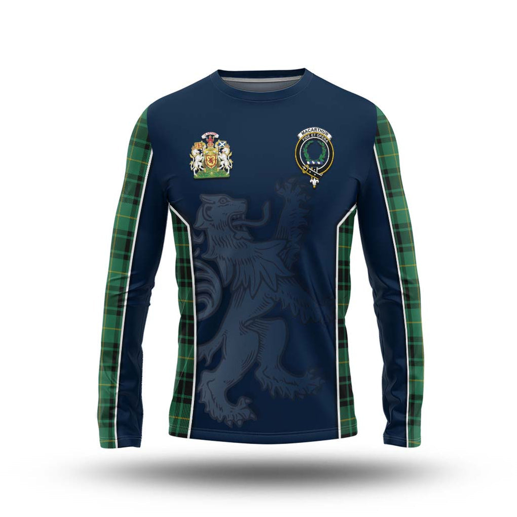 MacArthur Ancient Tartan Long Sleeve T-Shirt with Family Crest and Lion Rampant Vibes Sport Style Unisex - Tartan Vibes Clothing