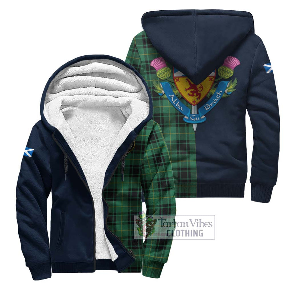 Tartan Vibes Clothing MacArthur Ancient Tartan Sherpa Hoodie with Scottish Lion Royal Arm Half Style