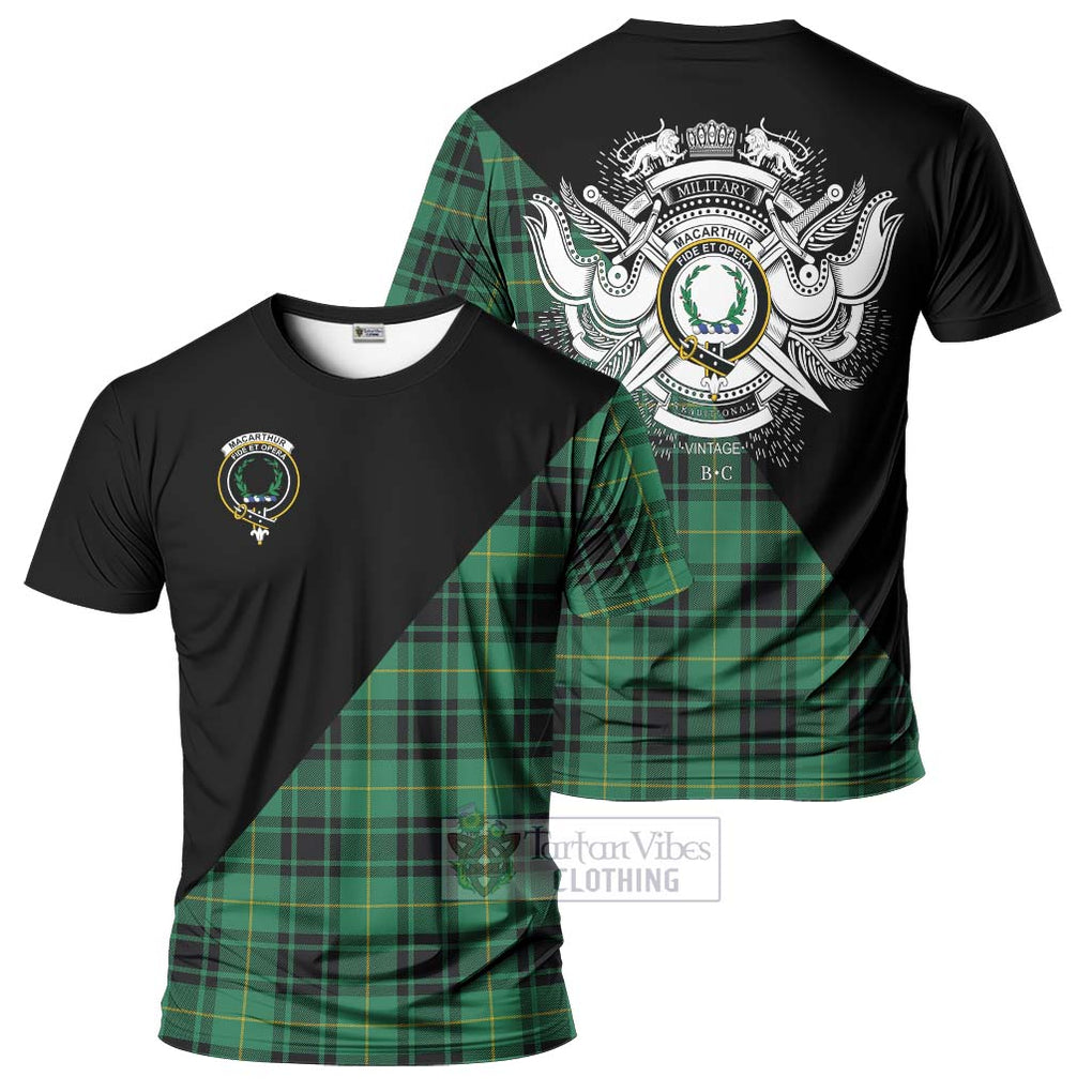 MacArthur Ancient Tartan T-Shirt with Family Crest and Military Logo Style Kid's Shirt - Tartanvibesclothing Shop