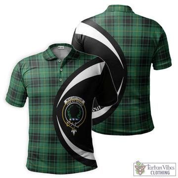 MacArthur Ancient Tartan Men's Polo Shirt with Family Crest Circle Style