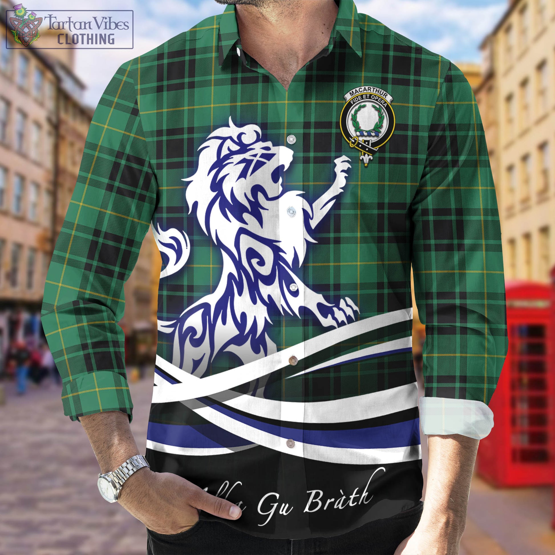 macarthur-ancient-tartan-long-sleeve-button-up-shirt-with-alba-gu-brath-regal-lion-emblem