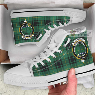 MacArthur Ancient Tartan High Top Shoes with Family Crest