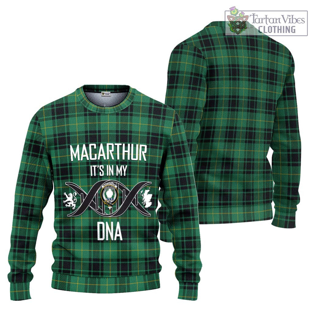 MacArthur Ancient Tartan Knitted Sweater with Family Crest DNA In Me Style Unisex - Tartanvibesclothing Shop