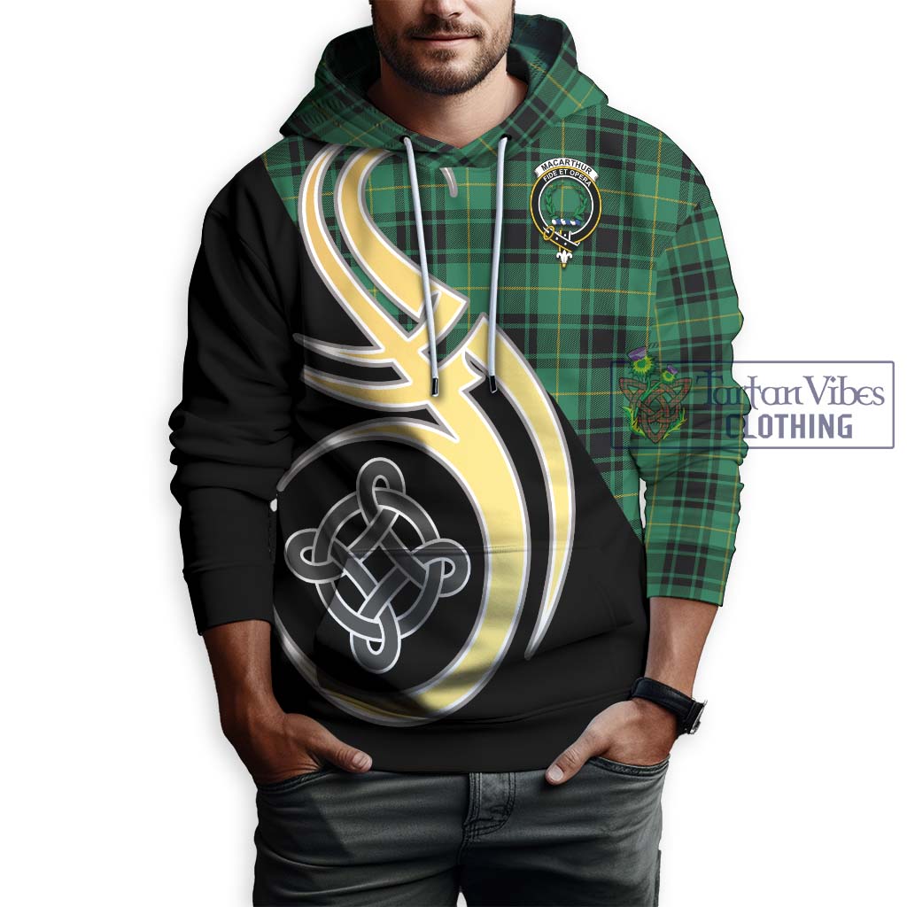 MacArthur Ancient Tartan Hoodie with Family Crest and Celtic Symbol Style Zip Hoodie - Tartan Vibes Clothing