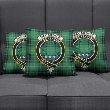 MacArthur Ancient Tartan Pillow Cover with Family Crest