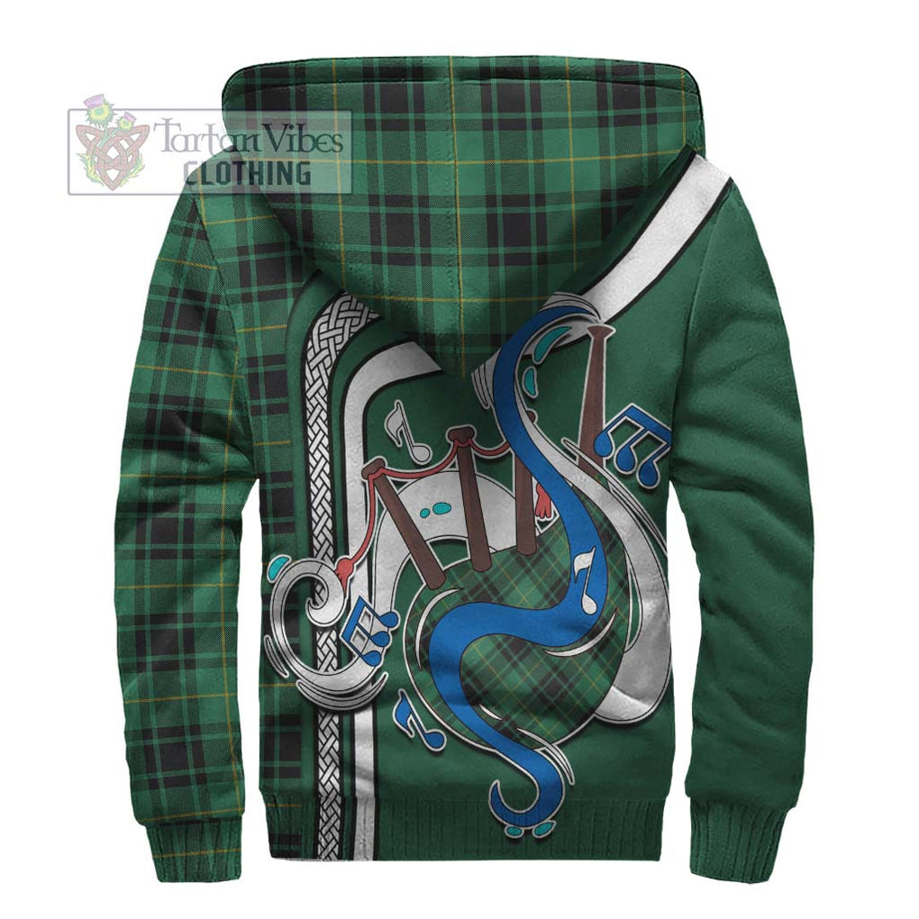 MacArthur Ancient Tartan Sherpa Hoodie with Epic Bagpipe Style - Tartanvibesclothing Shop