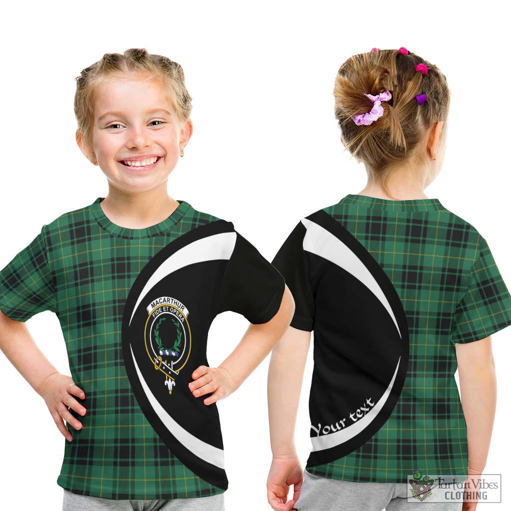 MacArthur Ancient Tartan Kid T-Shirt with Family Crest Circle Style - Tartan Vibes Clothing