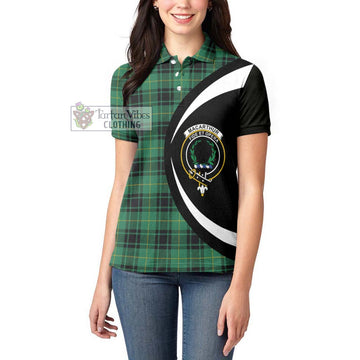 MacArthur Ancient Tartan Women's Polo Shirt with Family Crest Circle Style