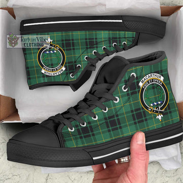 MacArthur Ancient Tartan High Top Shoes with Family Crest