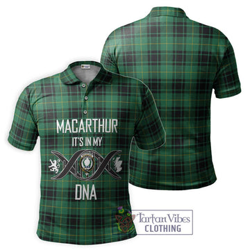 MacArthur Ancient Tartan Polo Shirt with Family Crest DNA In Me Style