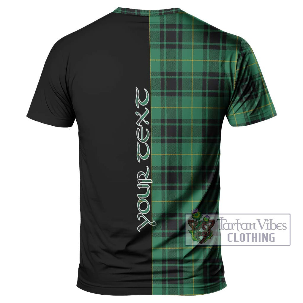 MacArthur Ancient Tartan T-Shirt with Family Crest and Half Of Me Style - Tartanvibesclothing Shop