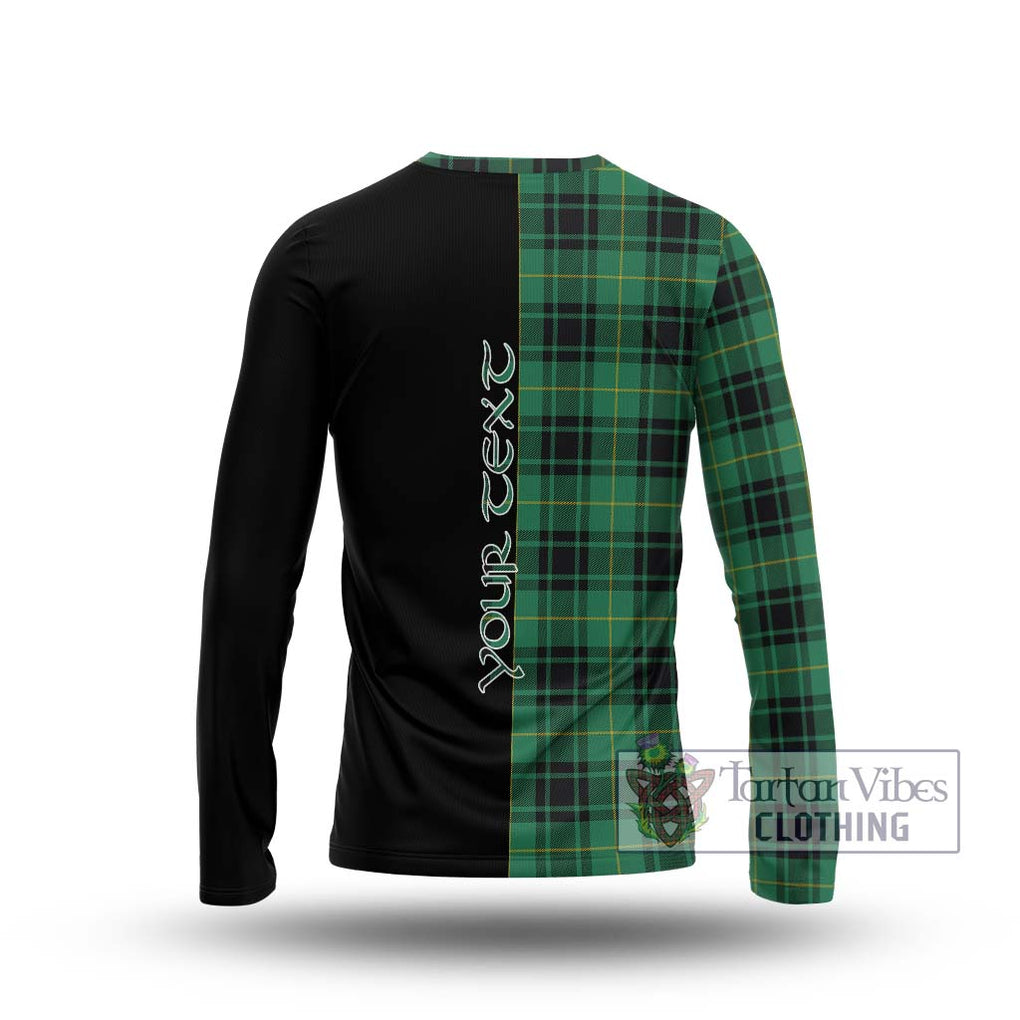 MacArthur Ancient Tartan Long Sleeve T-Shirt with Family Crest and Half Of Me Style - Tartanvibesclothing Shop