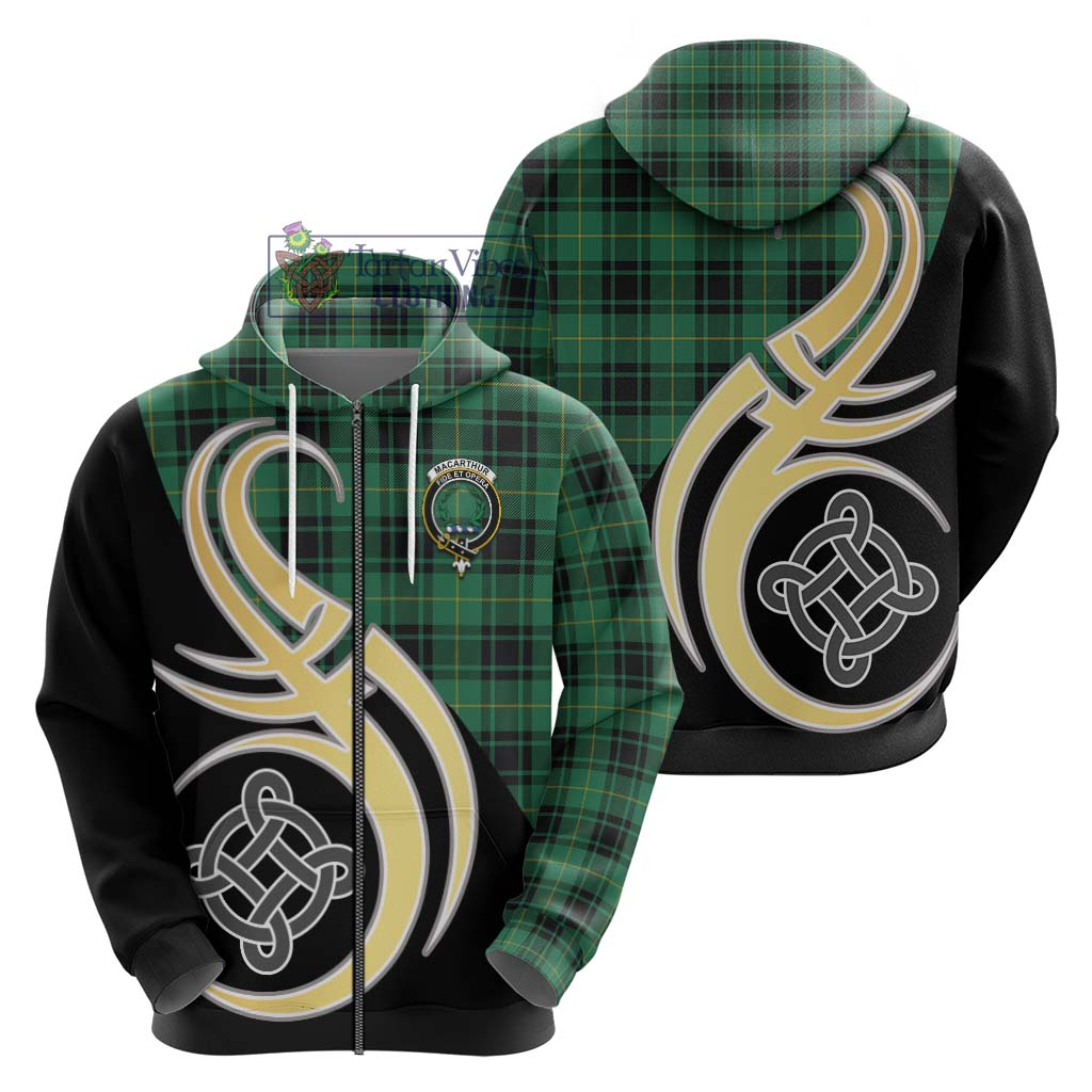 MacArthur Ancient Tartan Hoodie with Family Crest and Celtic Symbol Style - Tartan Vibes Clothing