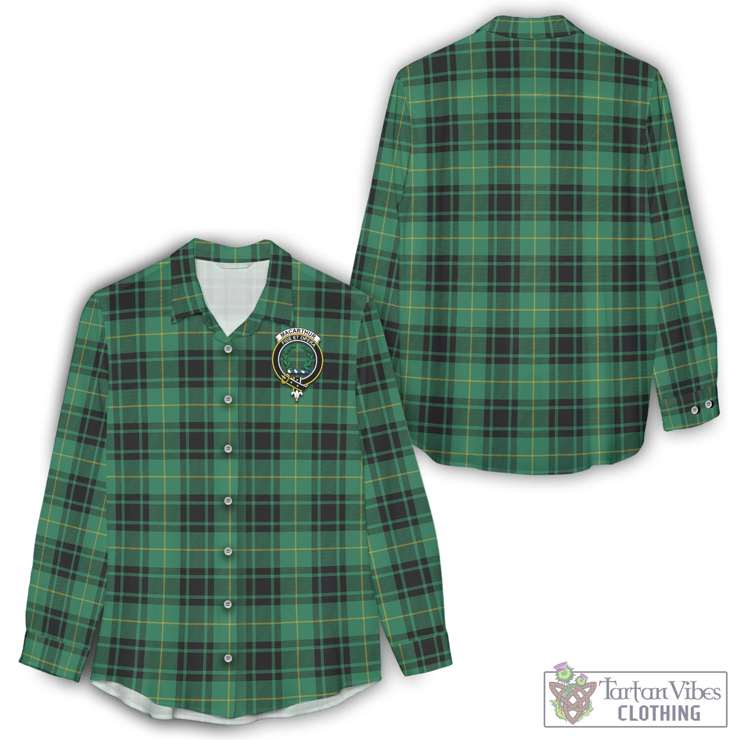 MacArthur Ancient Tartan Womens Casual Shirt with Family Crest