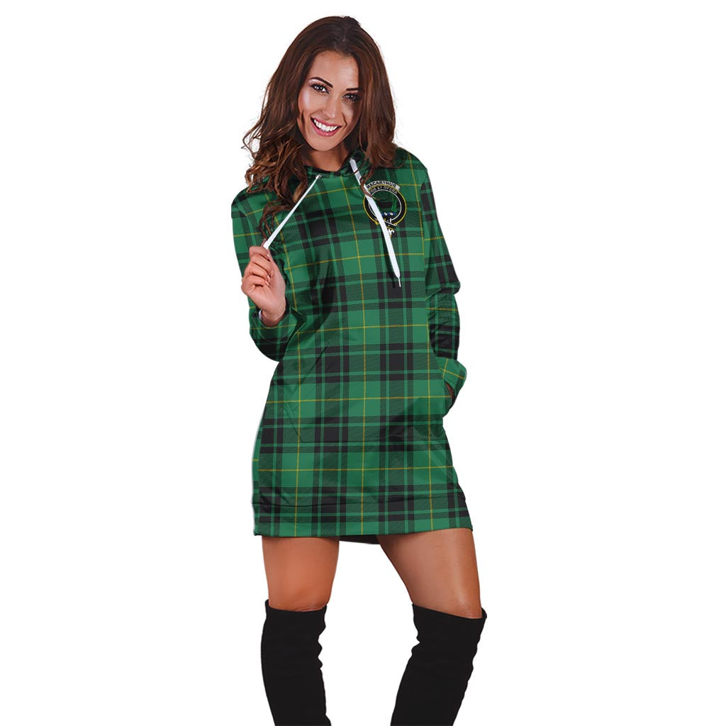 MacArthur Ancient Tartan Hoodie Dress with Family Crest - Tartan Vibes Clothing