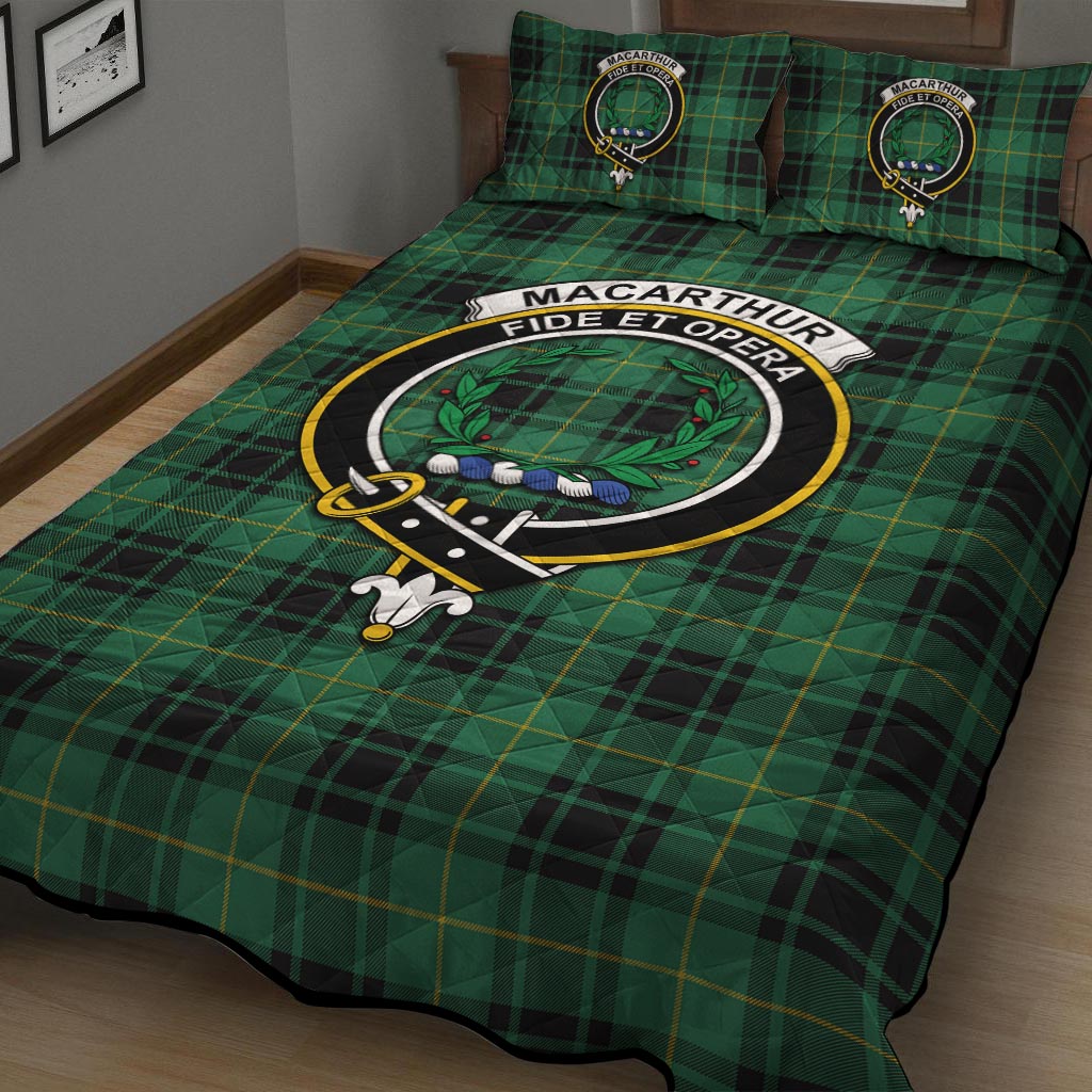 MacArthur Ancient Tartan Quilt Bed Set with Family Crest - Tartan Vibes Clothing