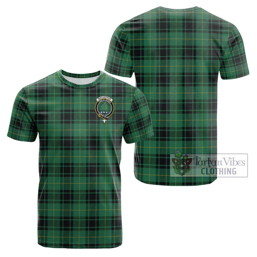 MacArthur Ancient Tartan Cotton T-Shirt with Family Crest Kid's Shirt - Tartanvibesclothing Shop