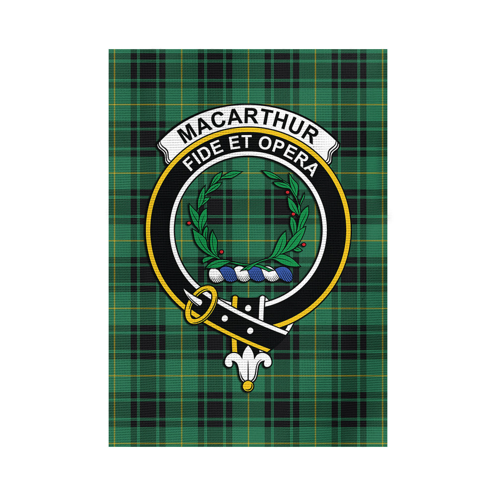 MacArthur Ancient Tartan Flag with Family Crest - Tartan Vibes Clothing