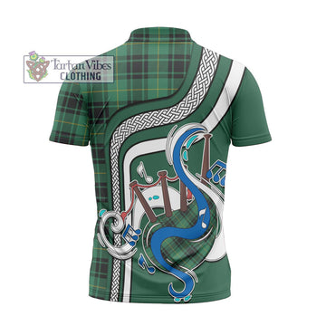 MacArthur Ancient Tartan Zipper Polo Shirt with Epic Bagpipe Style