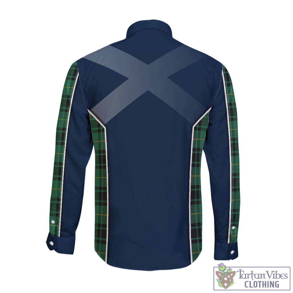 Tartan Vibes Clothing MacArthur Ancient Tartan Long Sleeve Button Up Shirt with Family Crest and Scottish Thistle Vibes Sport Style