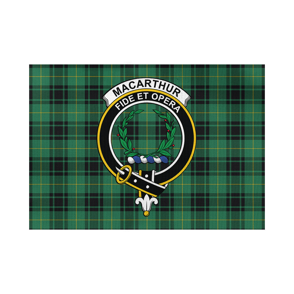 MacArthur Ancient Tartan Flag with Family Crest - Tartan Vibes Clothing